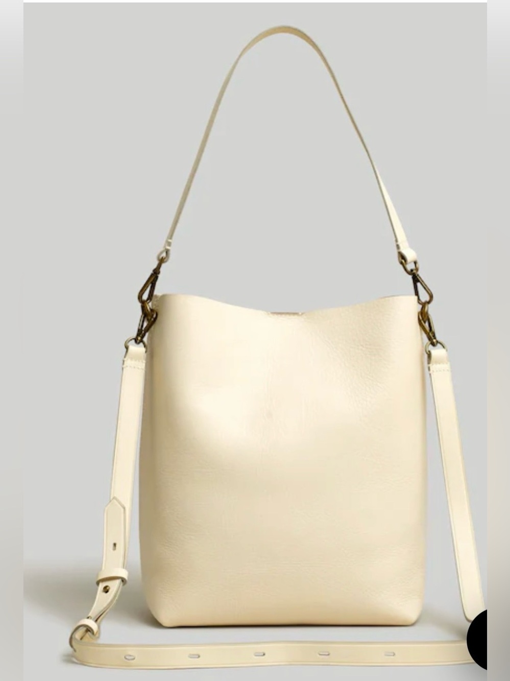 Madewell Signature Transport Collection Cream Leather Shoulder Bag